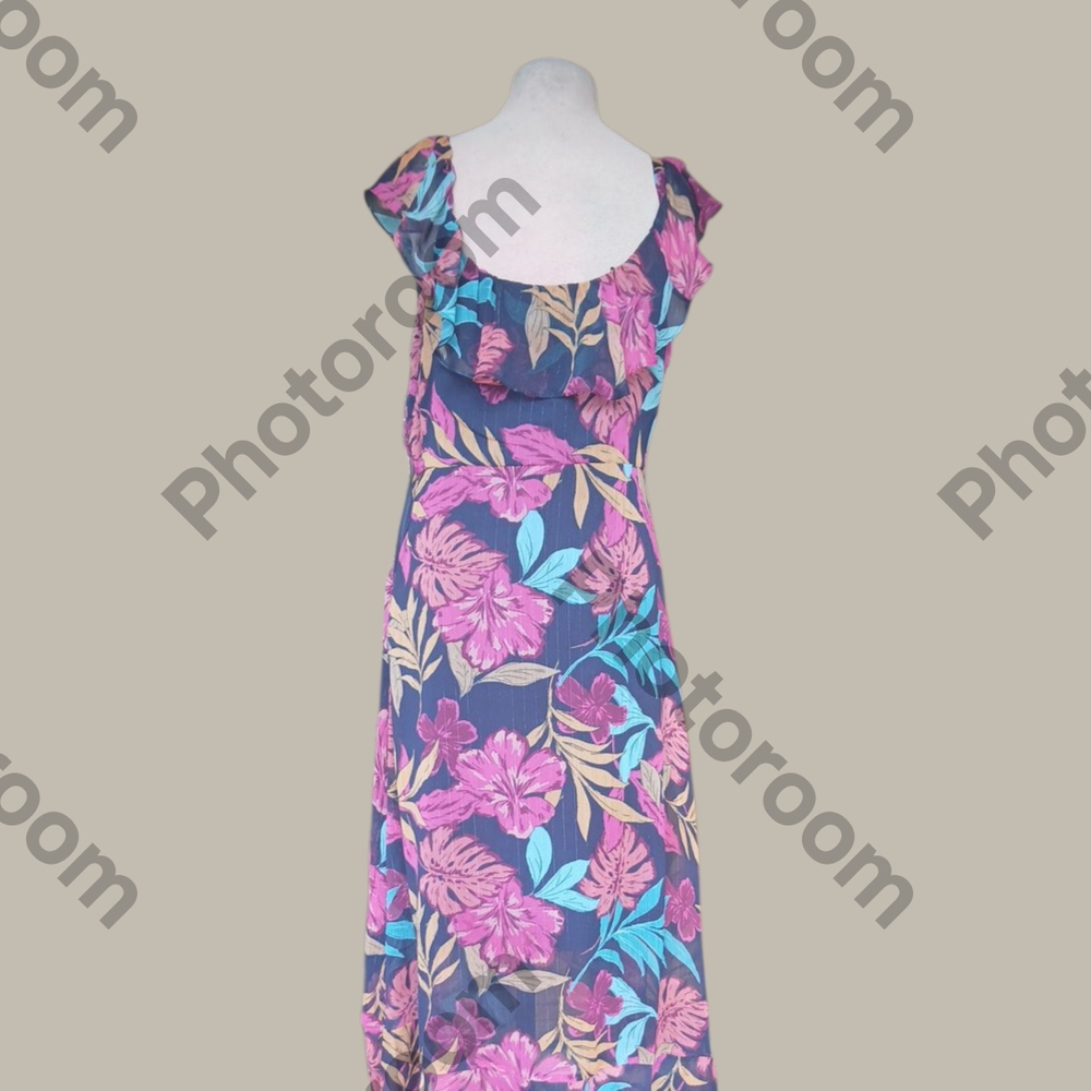 Kensie High Low Dress - Purple and Blue Floral